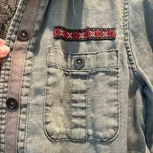 Button down shirt with sweater back and cute detailing